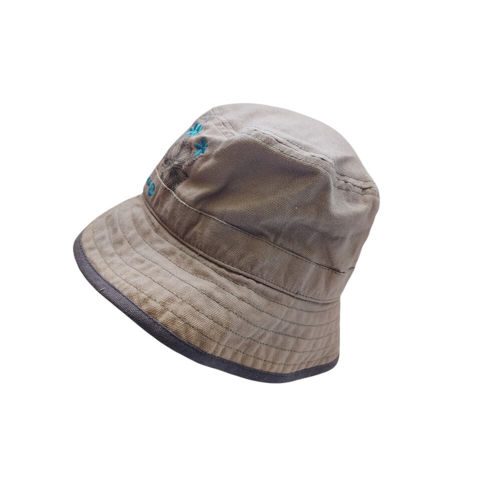 Merrell Floral Embroidered Bucket Hat Beige Blue Outdoor Boho Sun Hat Women’s - Picture 2 of 6